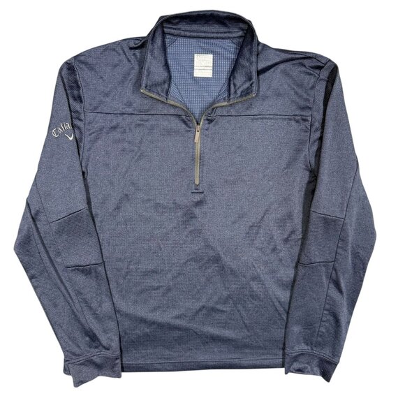 Callaway Weather Series Long Sleeve 1/4 Zip Golf Pullover Stretch Blue Medium - Picture 1 of 9